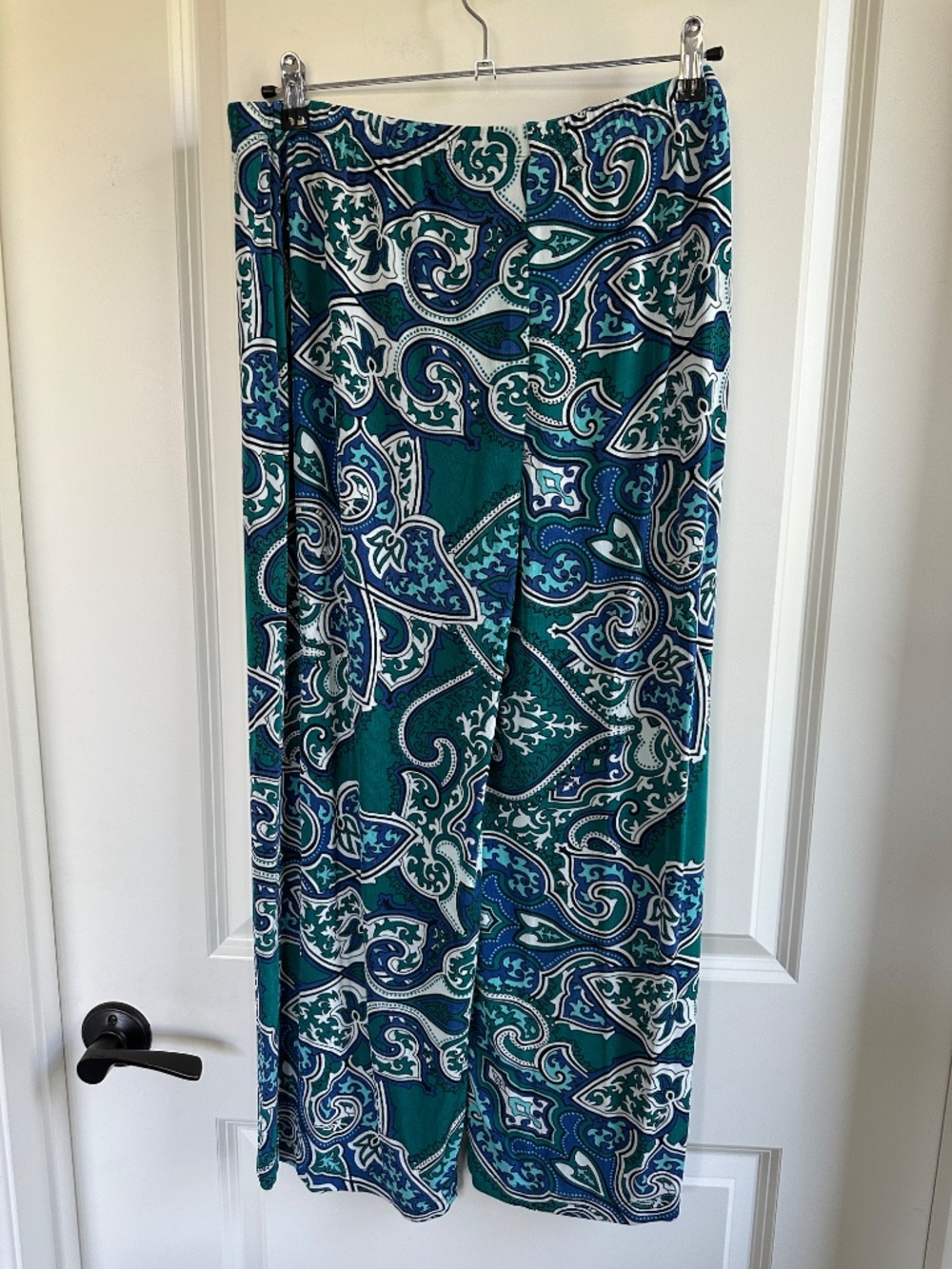 Chico’s Travelers Crop Wide-Leg Pants Tapestry Teal Chico's Size 2 / US 12 /L - Picture 3 of 8